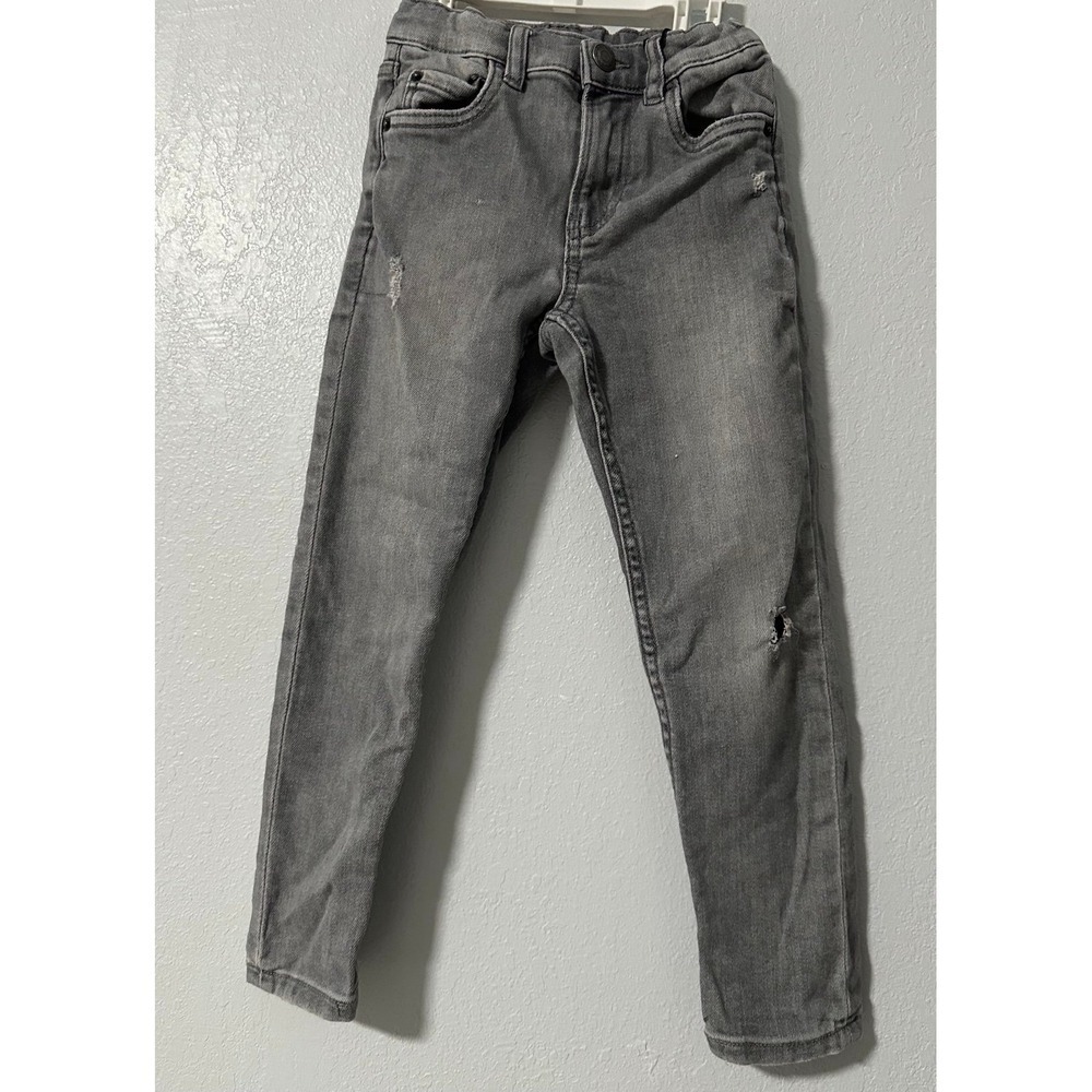 Zara Skinny Jeans Kids Size 6‎ Grey Good Distressed Super Elastic Premium Denim